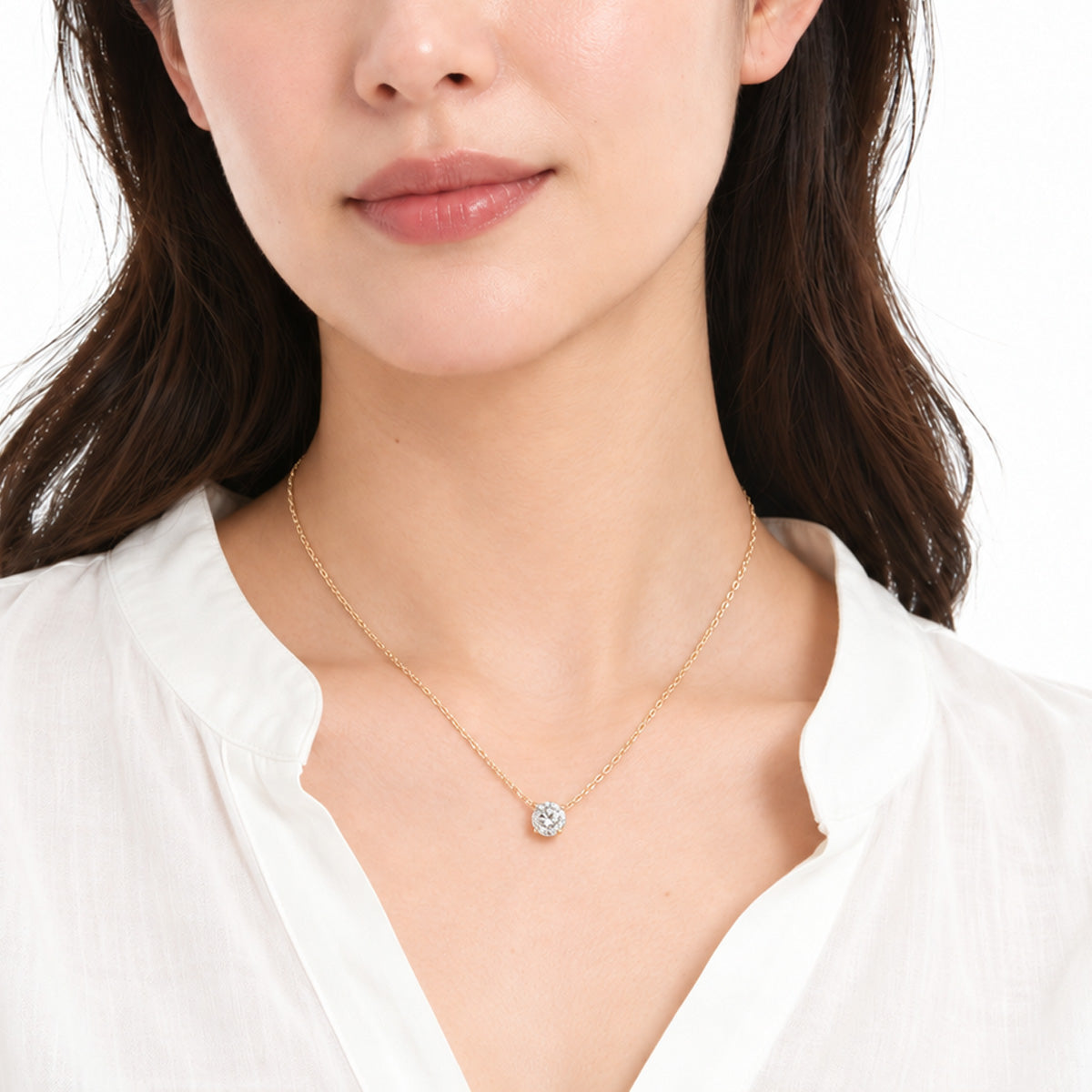 SV925 両吊り CZ一粒ネックレス｜ダイヤ換算0.3ct・0.5ct・1ct相当