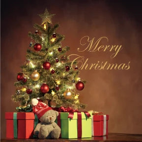 クリスマスツリーとプレゼントのカード