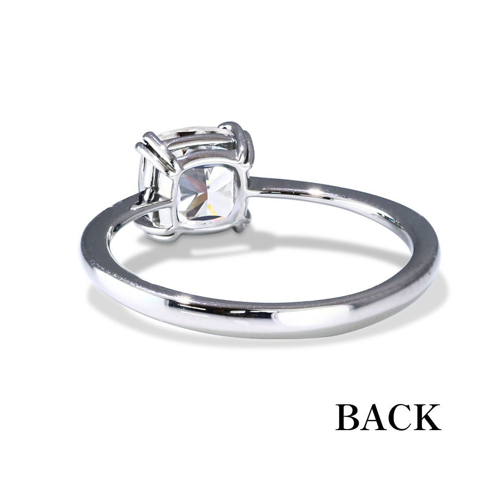 1ct クッションカット ラボグロウンダイヤモンド ソリティアリング