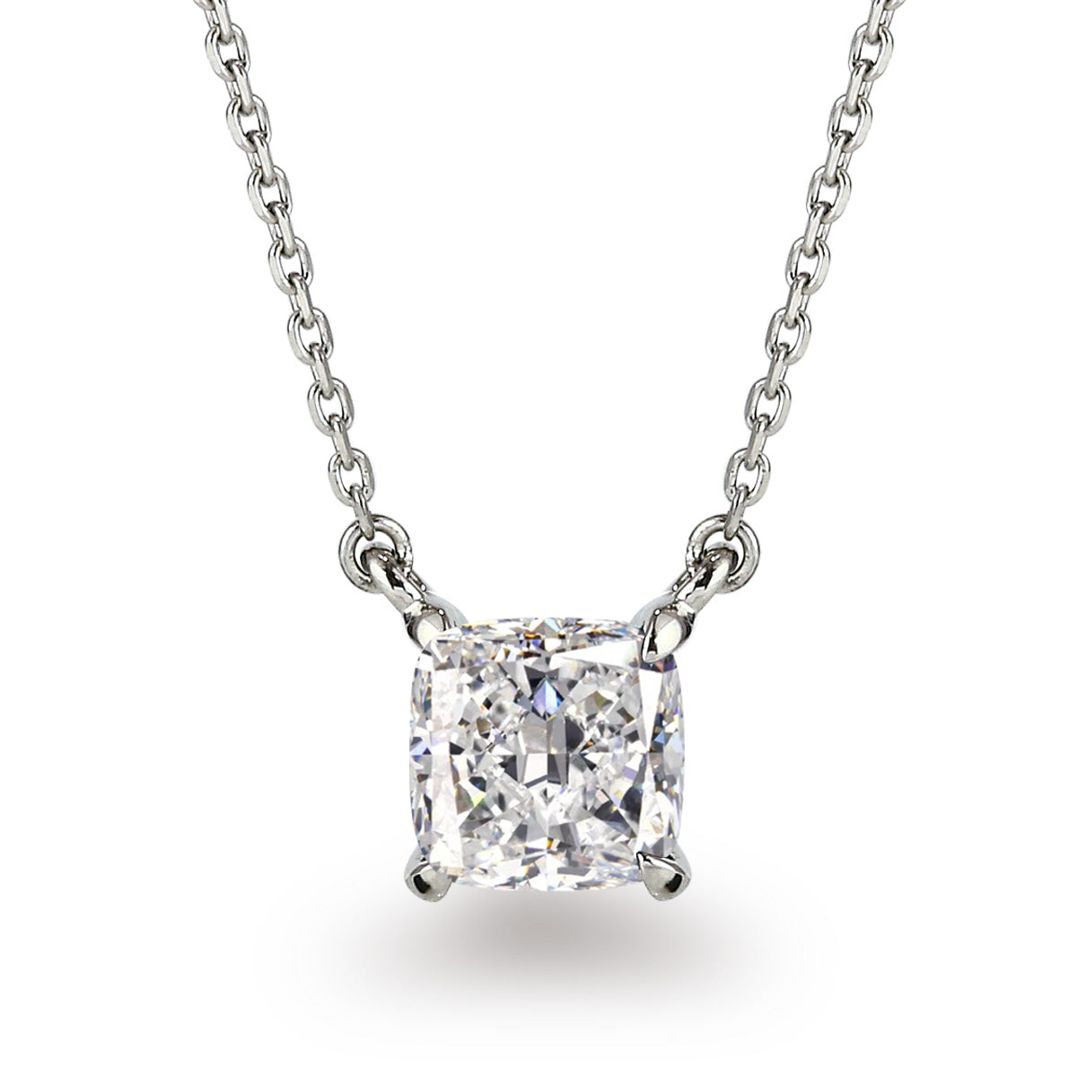 0.5ct・1ct クッションカット ラボグロウンダイヤモンド 両吊りネックレス