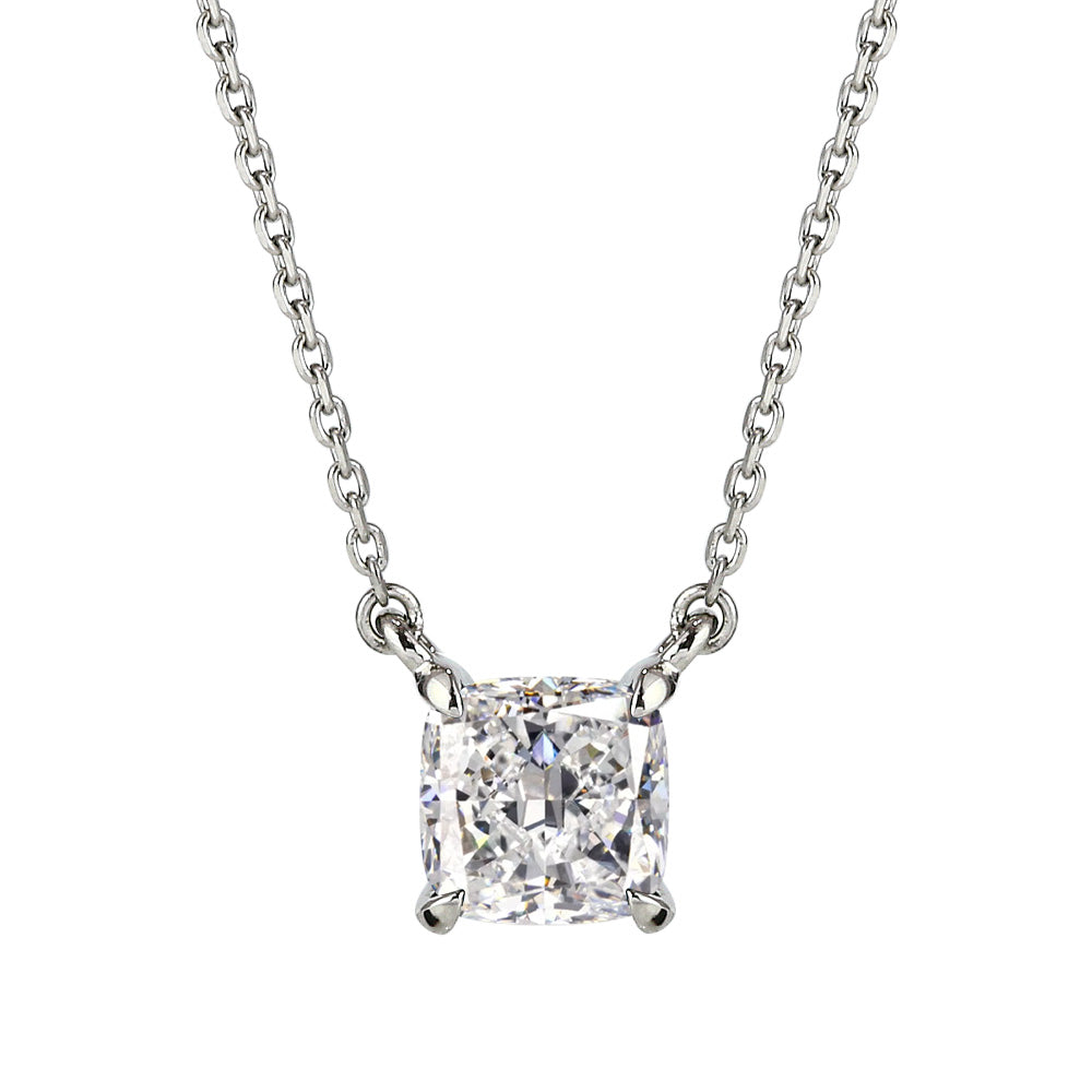 0.5ct・1ct クッションカット ラボグロウンダイヤモンド 両吊りネックレス