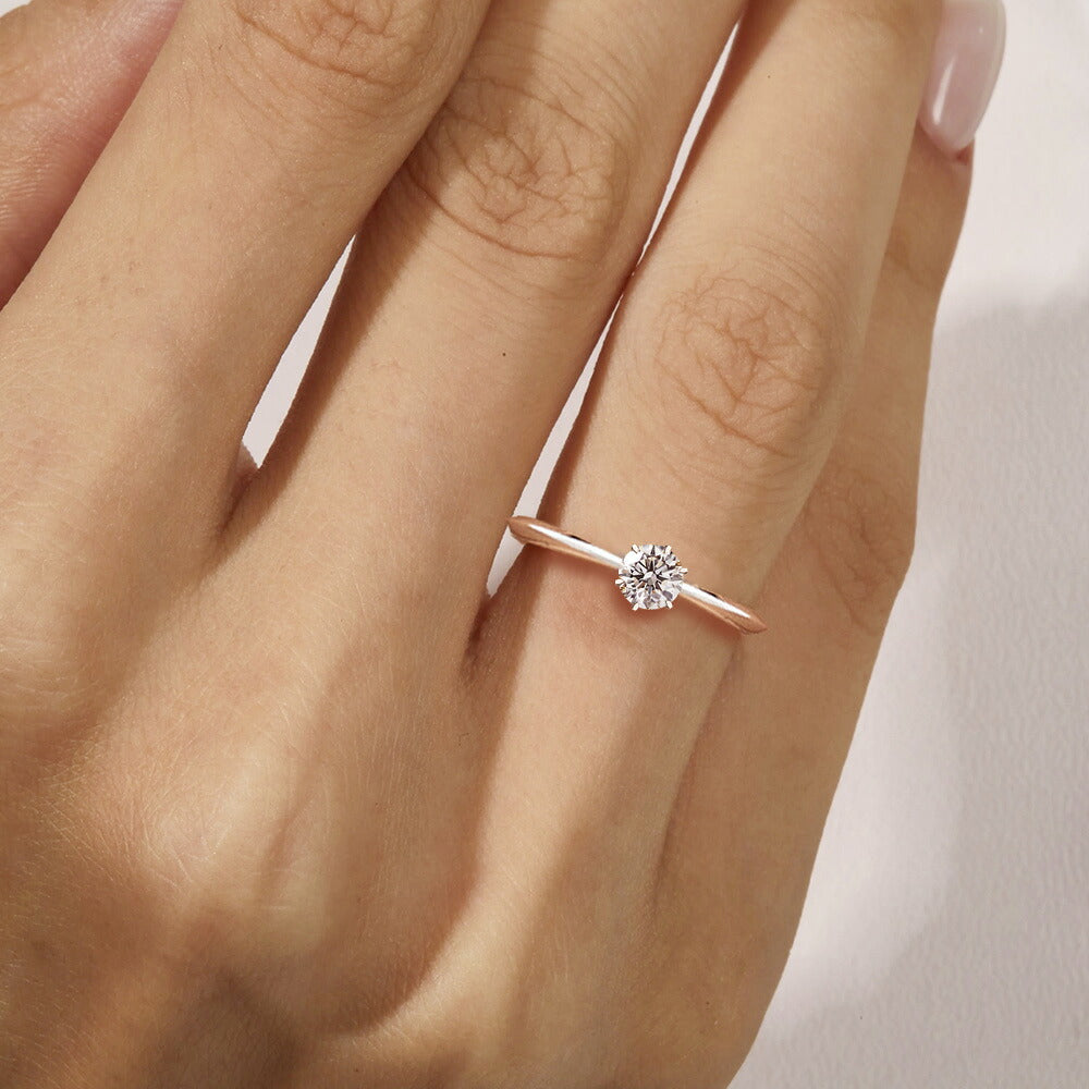 0.3ct ラボグロウンダイヤモンド 6本爪ソリティアリング