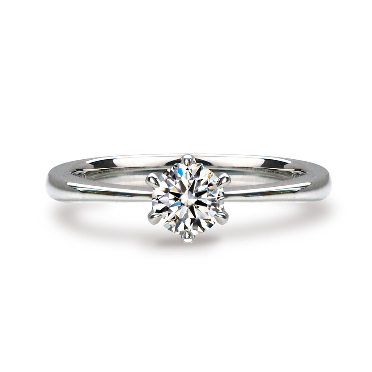 SV925 0.3ct ラボグロウンダイヤモンド 6本爪ソリティアリング 白背景の商品画像
