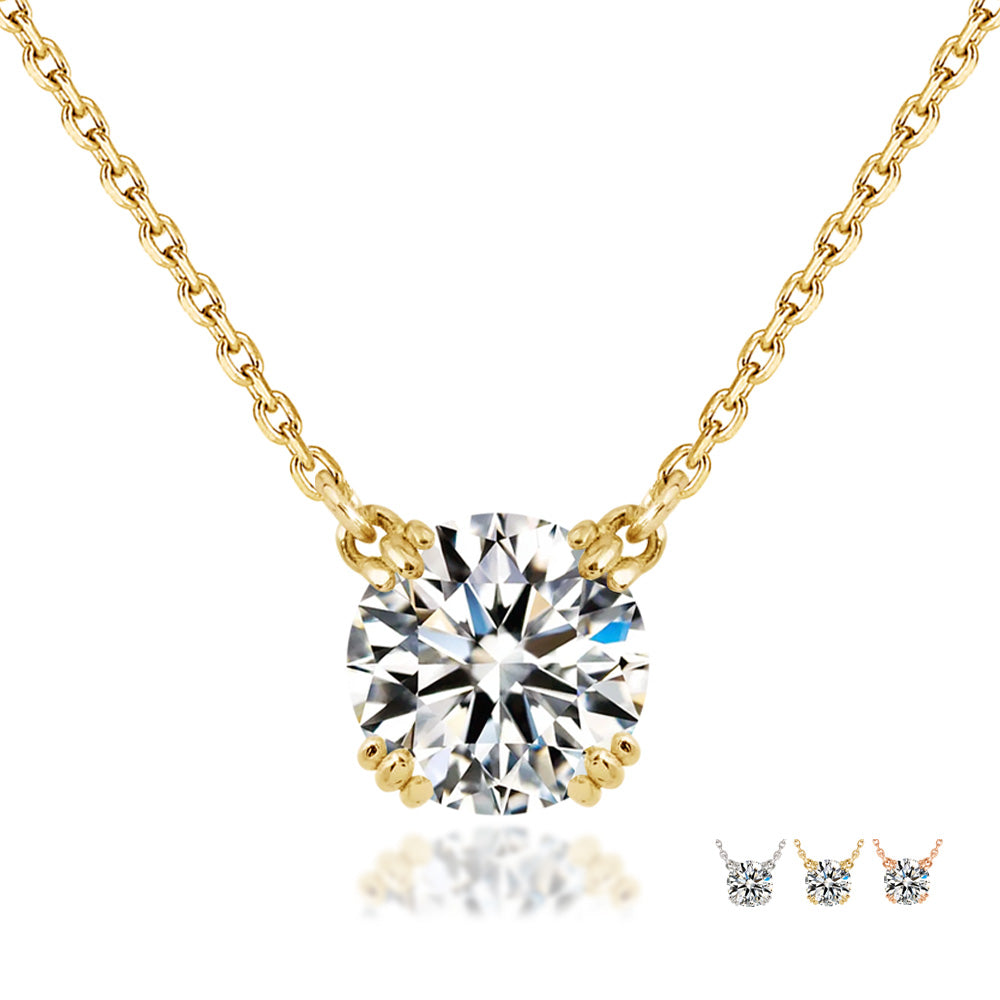 ラボグロウンダイヤモンド 両吊りネックレス｜トリプル爪 0.5ct・1ct