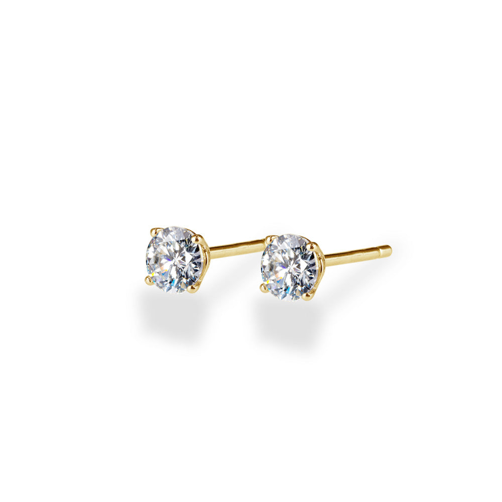 ラボグロウンダイヤモンド 4本爪 一粒ピアス（両耳・計0.6ct／1ct／2ct）