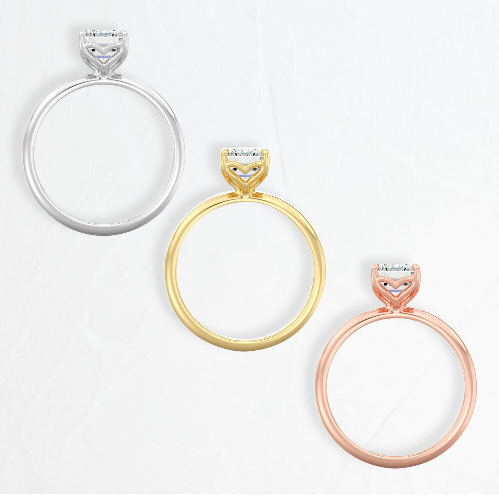 1ct エメラルドカット ラボグロウンダイヤモンド ソリティアリング
