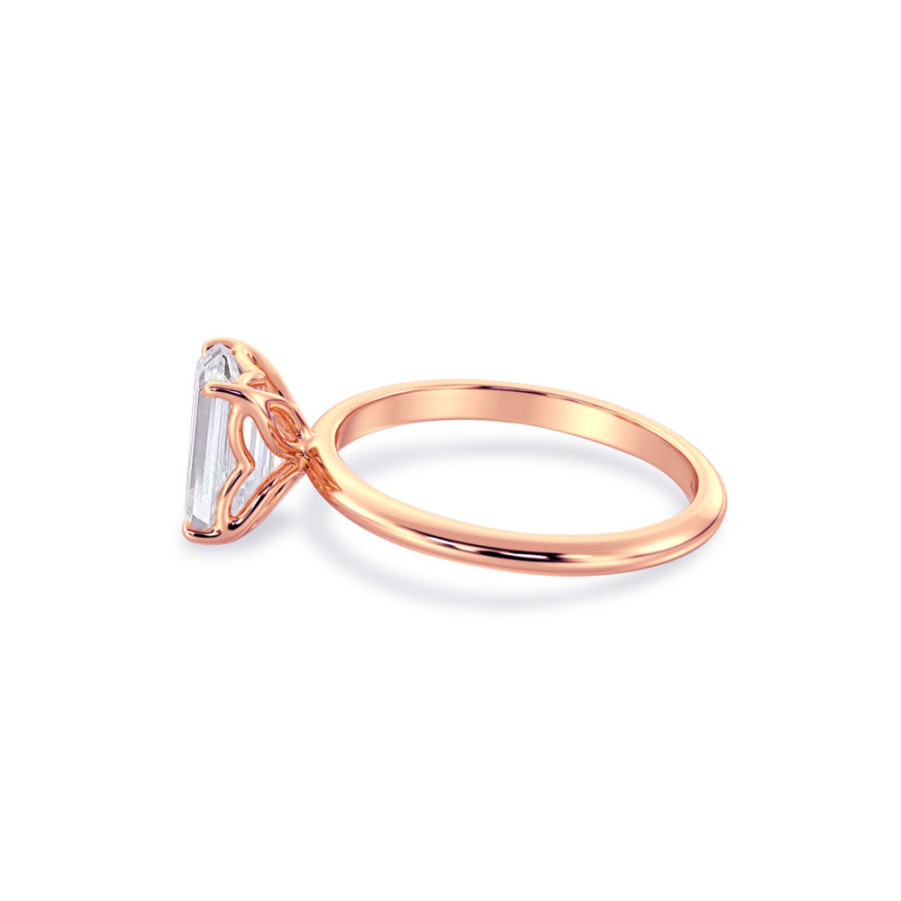 1ct エメラルドカット ラボグロウンダイヤモンド ソリティアリング