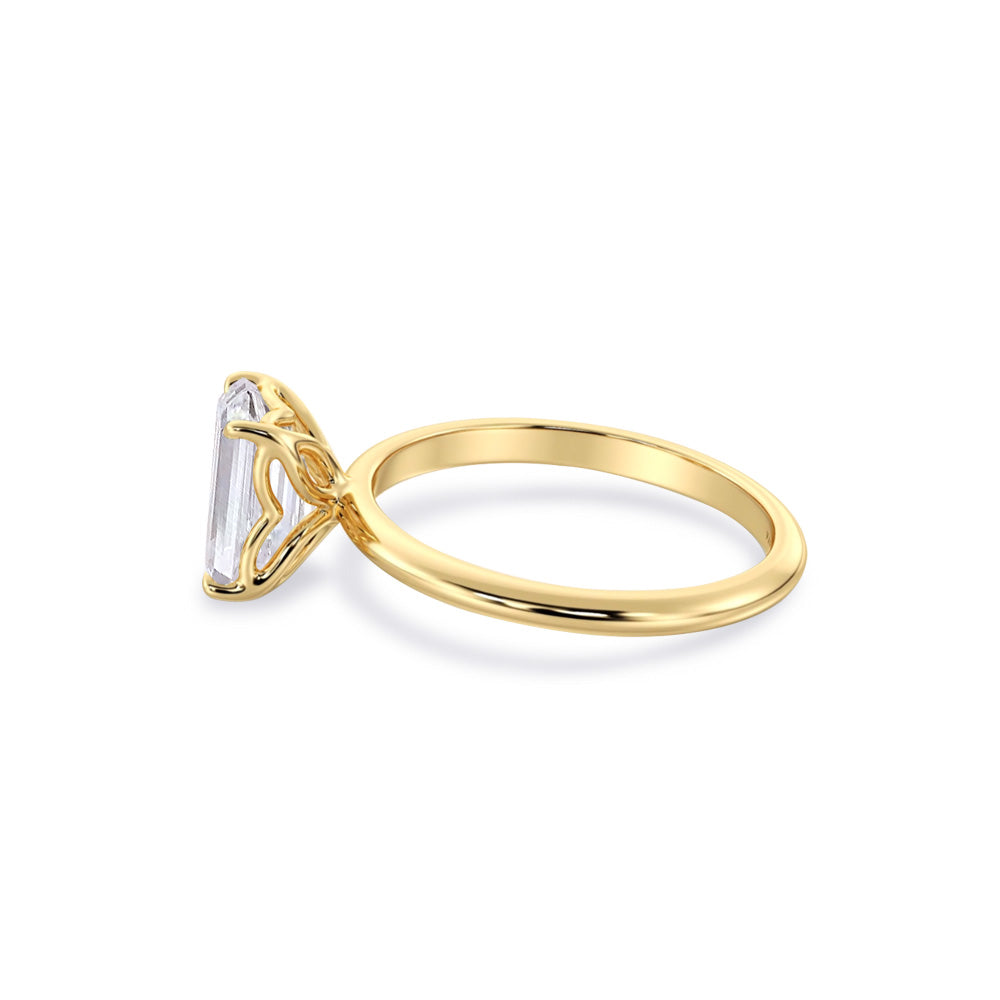 1ct エメラルドカット ラボグロウンダイヤモンド ソリティアリング