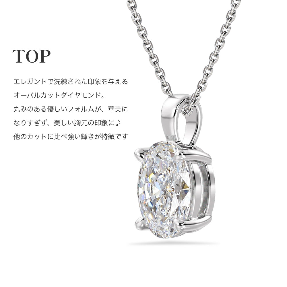 1ct オーバルカット ラボグロウンダイヤモンド 一粒ネックレス 商品画像 6