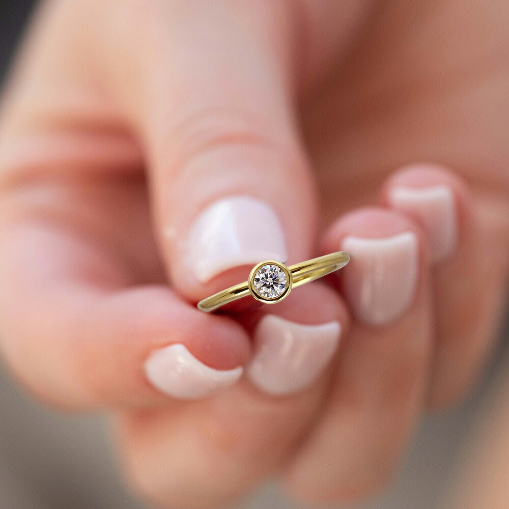 0.3ct ラボグロウンダイヤモンド 覆輪留め一粒リング 商品画像 3