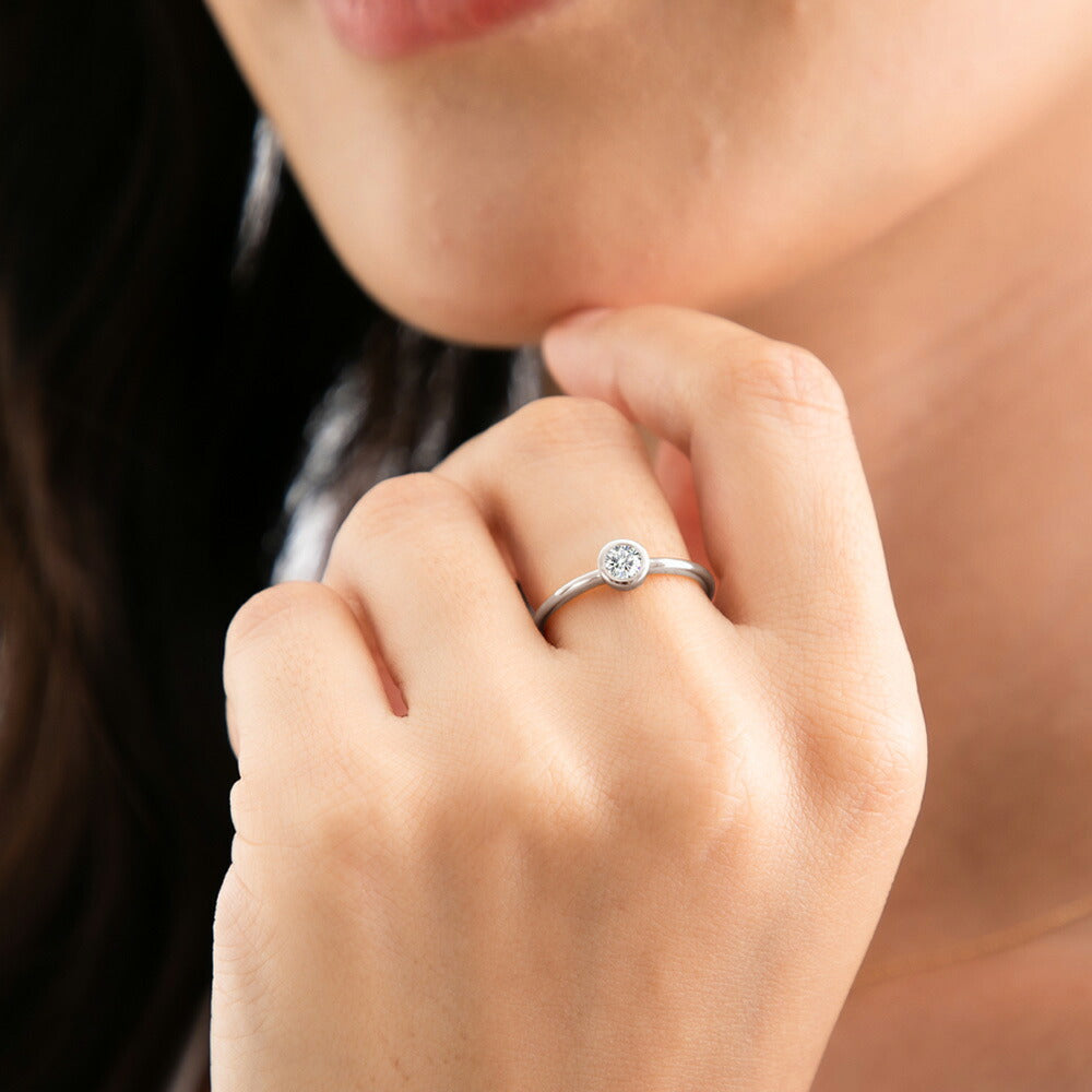 0.3ct ラボグロウンダイヤモンド 覆輪留め一粒リング 商品画像 10