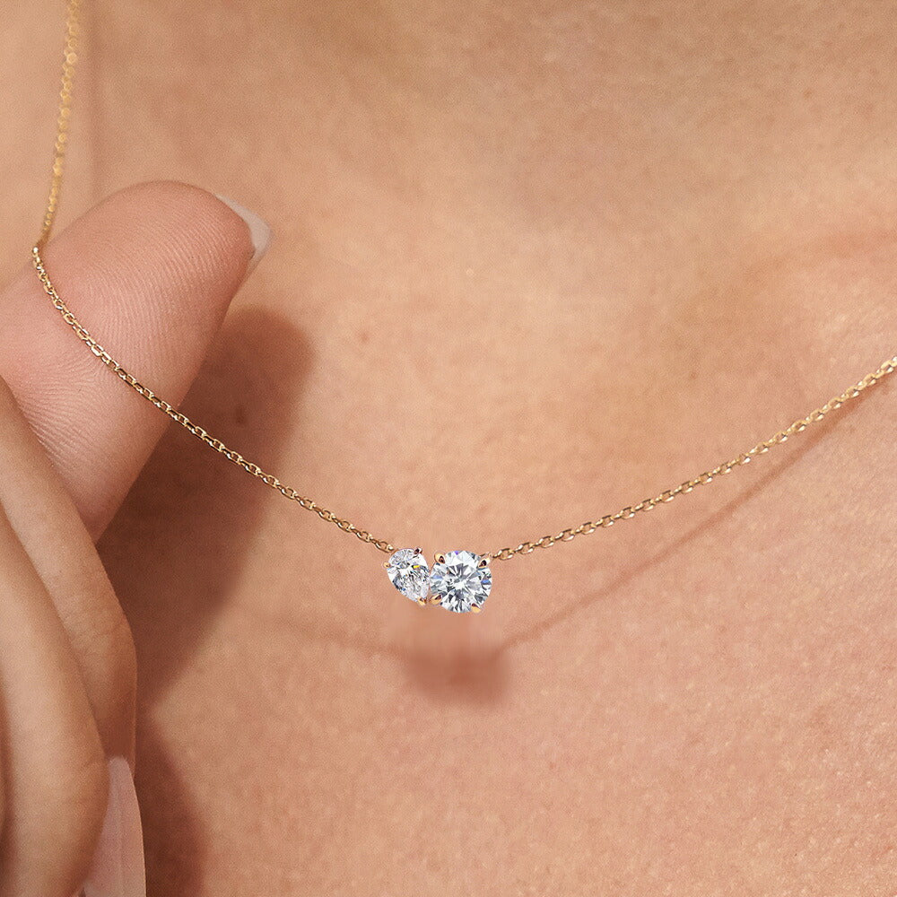 Total 0.86ct Toi et Moi Lab-Grown Diamond Necklace