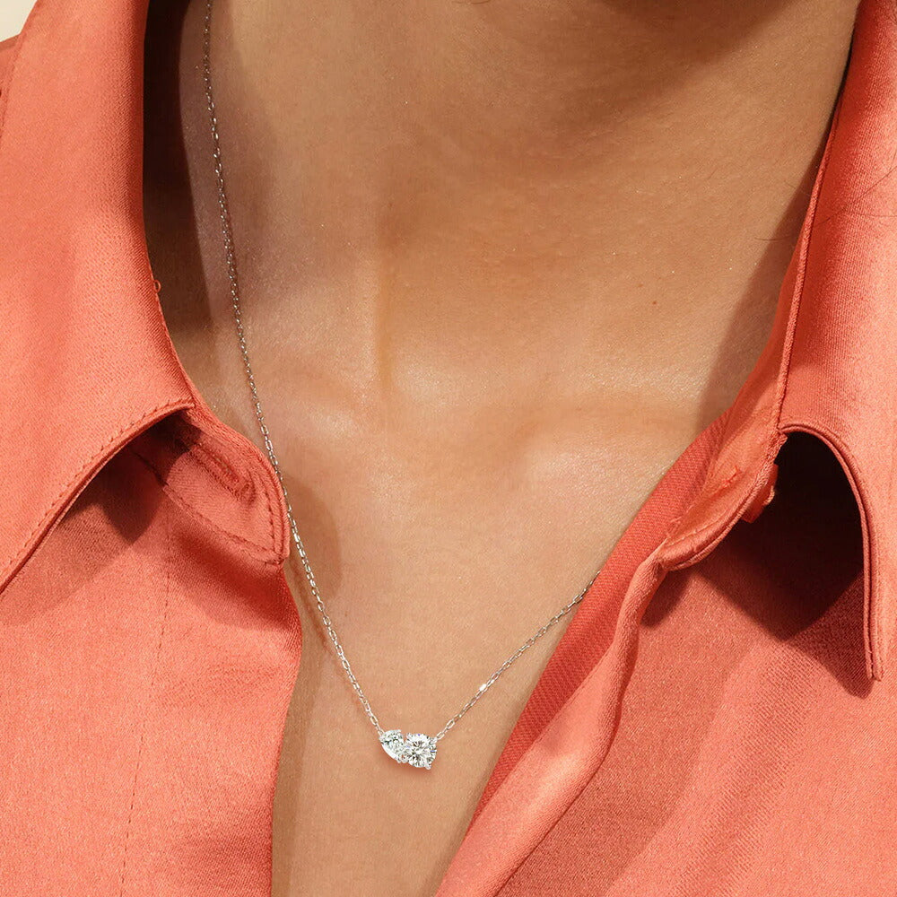Total 0.86ct Toi et Moi Lab-Grown Diamond Necklace
