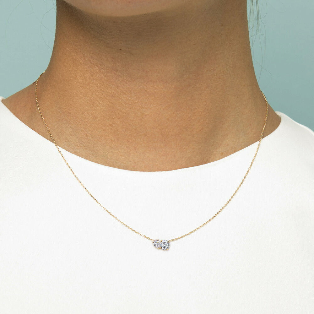 Total 0.86ct Toi et Moi Lab-Grown Diamond Necklace