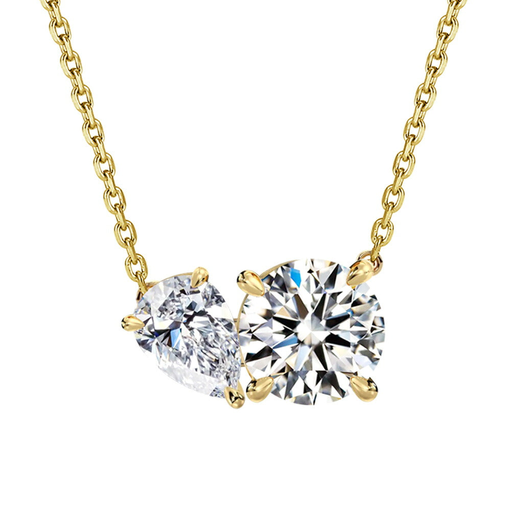 Total 0.86ct Toi et Moi Lab-Grown Diamond Necklace