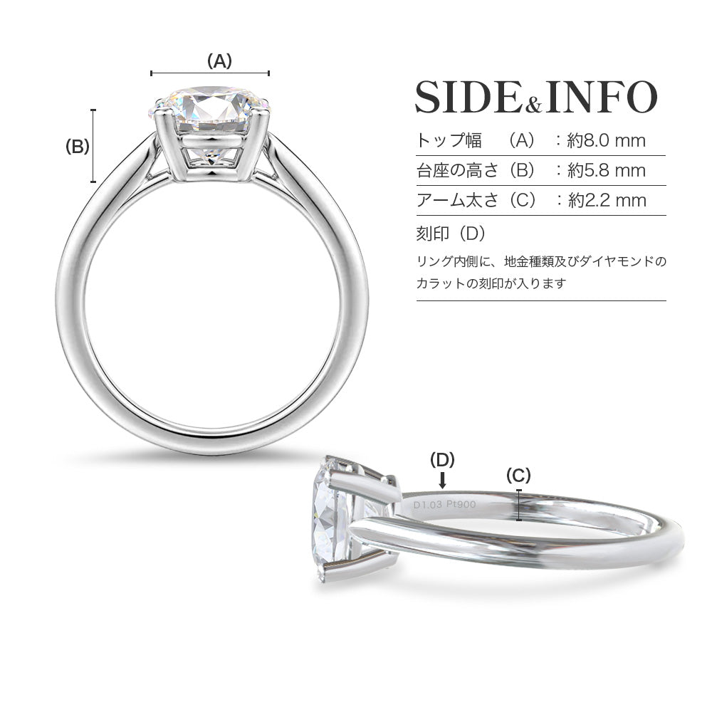 2ct 4本爪 ラボグロウンダイヤモンド ソリティアリング