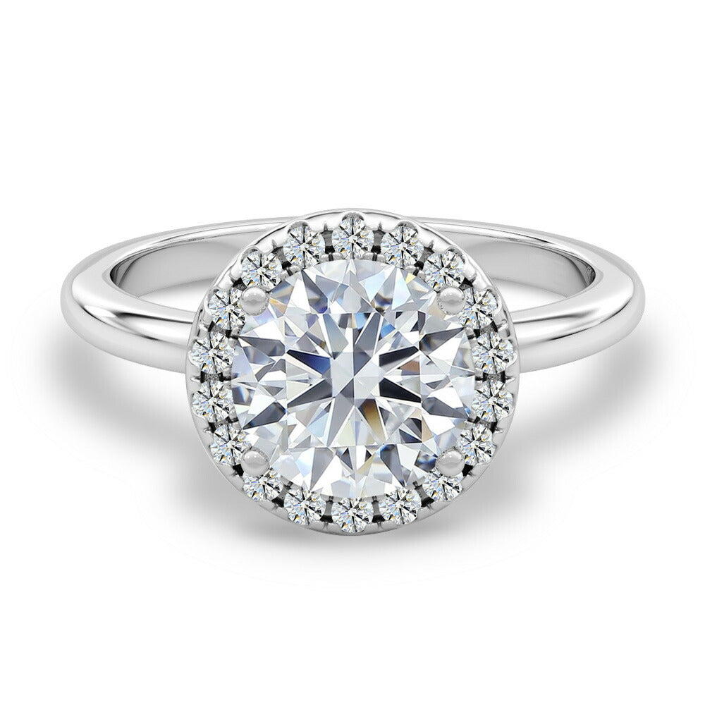 計1.75ct ヘイロー ラボグロウンダイヤモンド リング Pt900 白背景