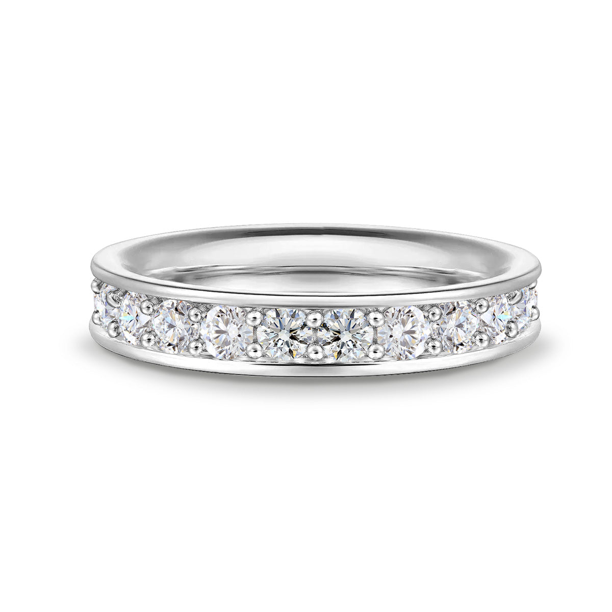Pt900／K18 1.5ct・2ct ラボグロウンダイヤモンド フチありフルエタニティリング 白背景の商品画像