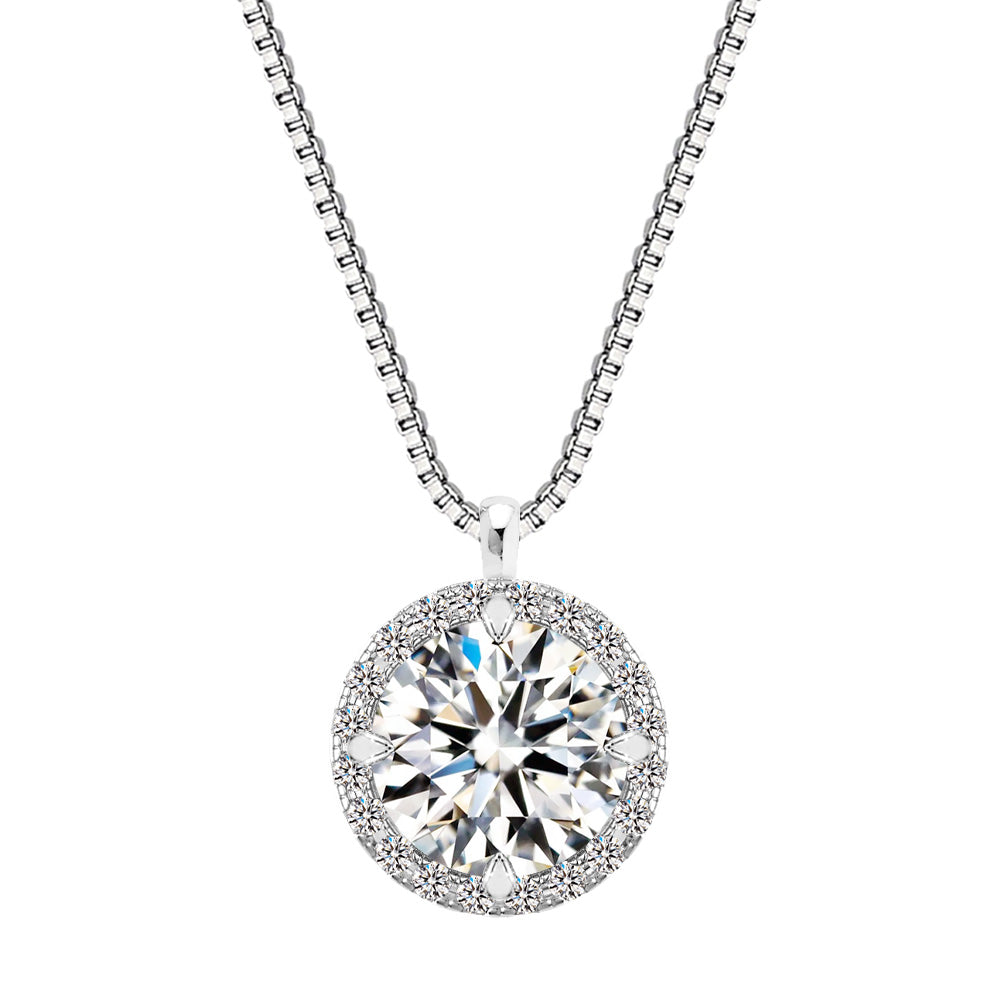 Pt900／K18 計1.1ct HALO ラボグロウンダイヤモンド ネックレス