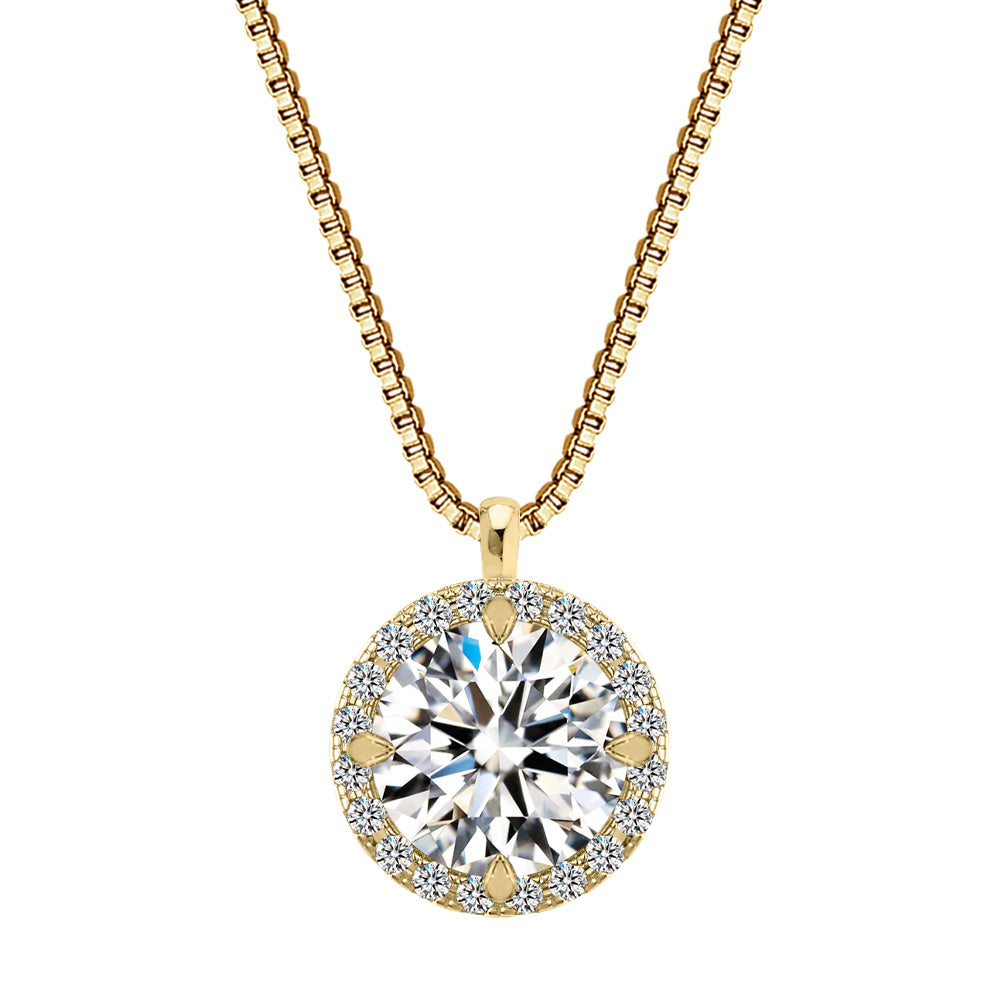 Pt900／K18 計1.1ct HALO ラボグロウンダイヤモンド ネックレス