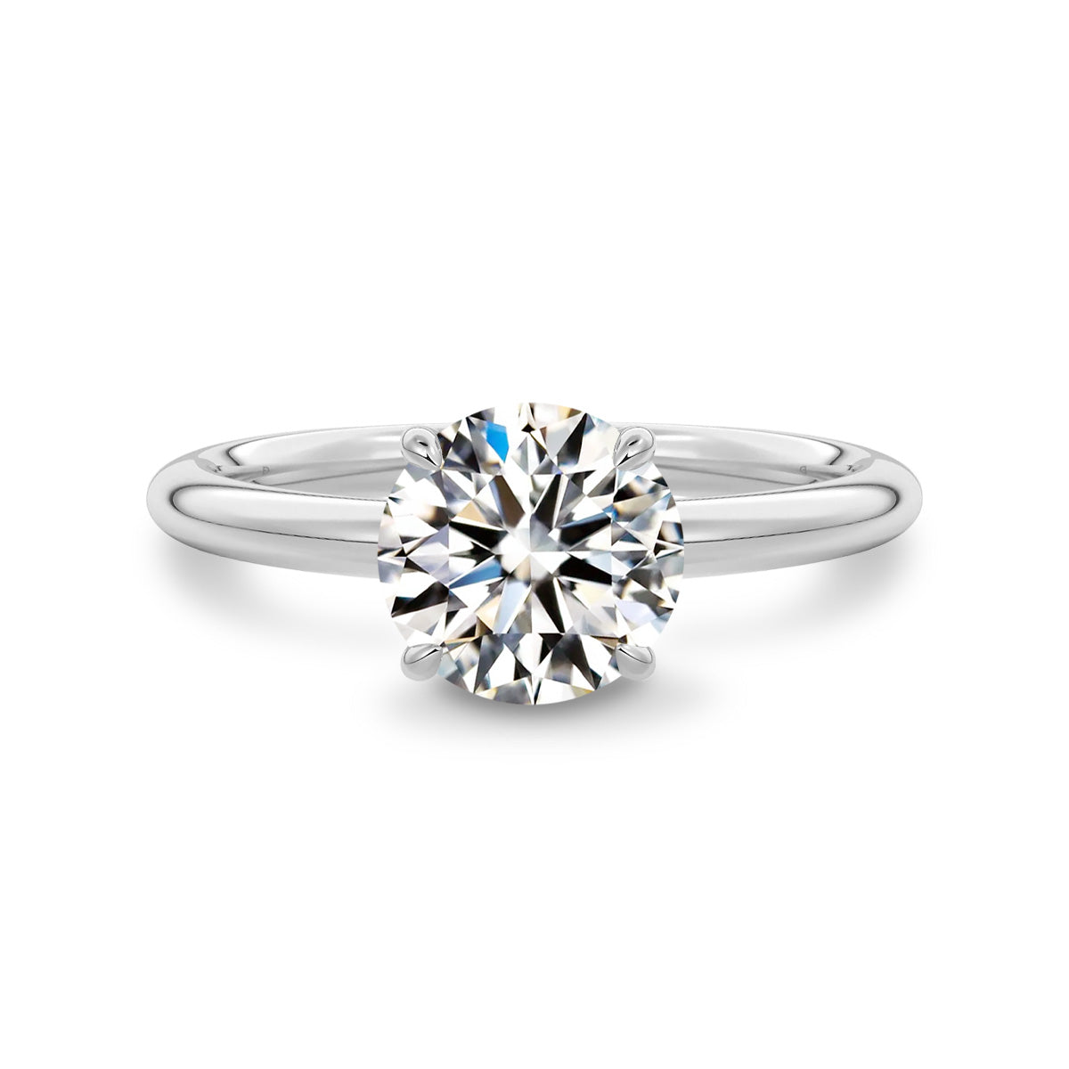 Pt900／K18 1.5ct ラボグロウンダイヤモンド 4本爪ソリティアリング 白背景の商品画像