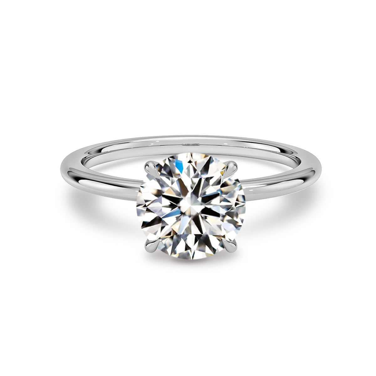 Fleurlue 1.5ct ラウンド4本爪リング 白背景の商品画像