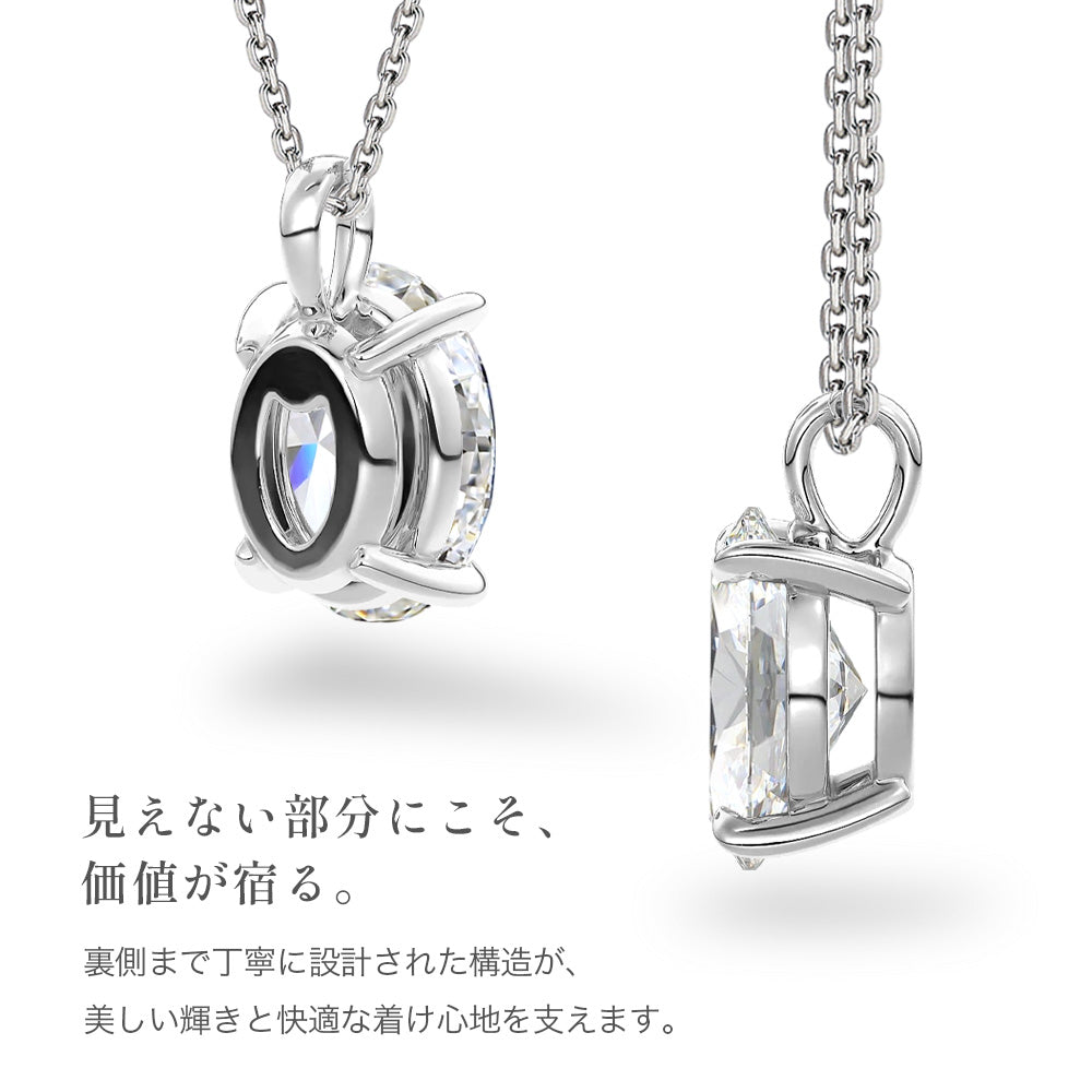 オーバルペンダントの裏側と側面