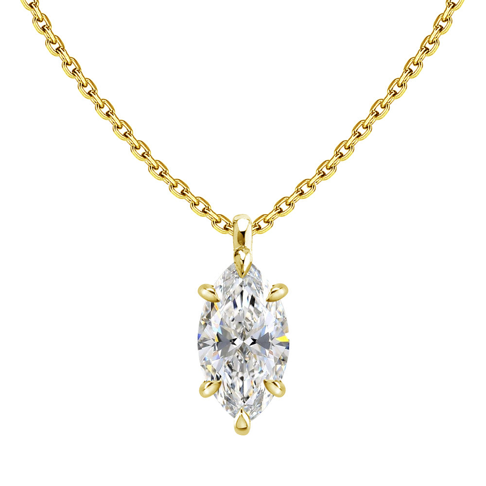Pt900/K18YG Approx. 0.3ct Lab-Grown Diamond Solitaire Necklace | Choice of 7 Shapes