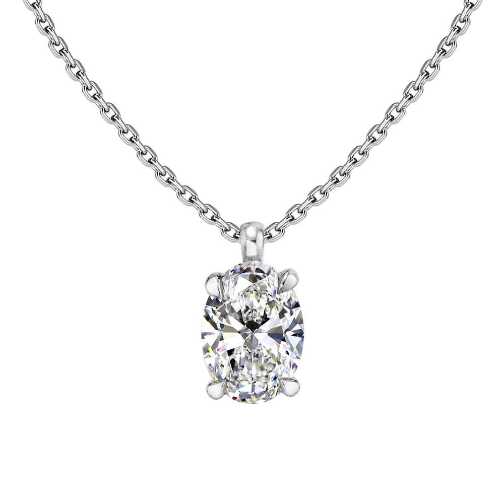 Pt900/K18YG Approx. 0.3ct Lab-Grown Diamond Solitaire Necklace | Choice of 7 Shapes