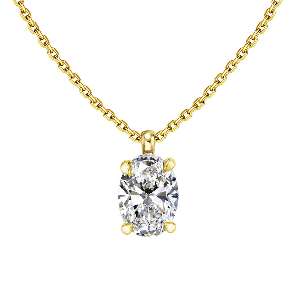 Pt900/K18YG Approx. 0.3ct Lab-Grown Diamond Solitaire Necklace | Choice of 7 Shapes