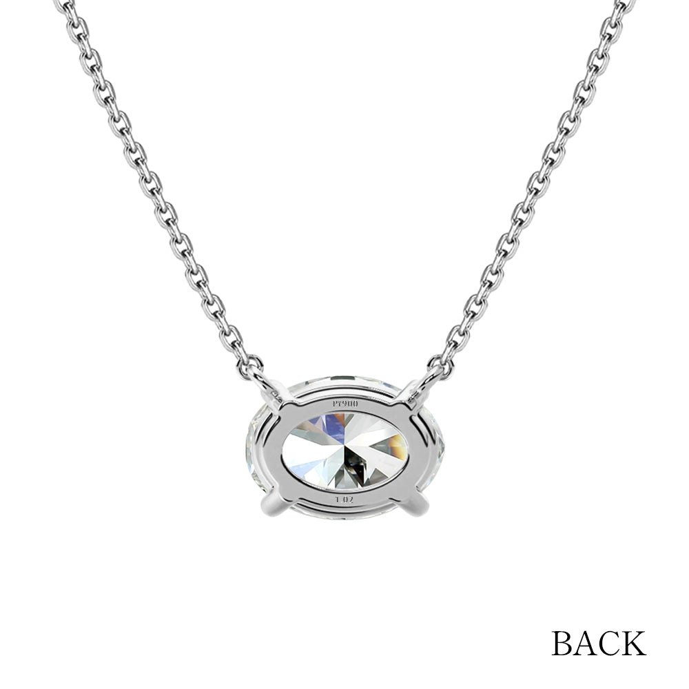 Pt900/K18 1ct Oval Lab-Grown Diamond Double-Bail Necklace