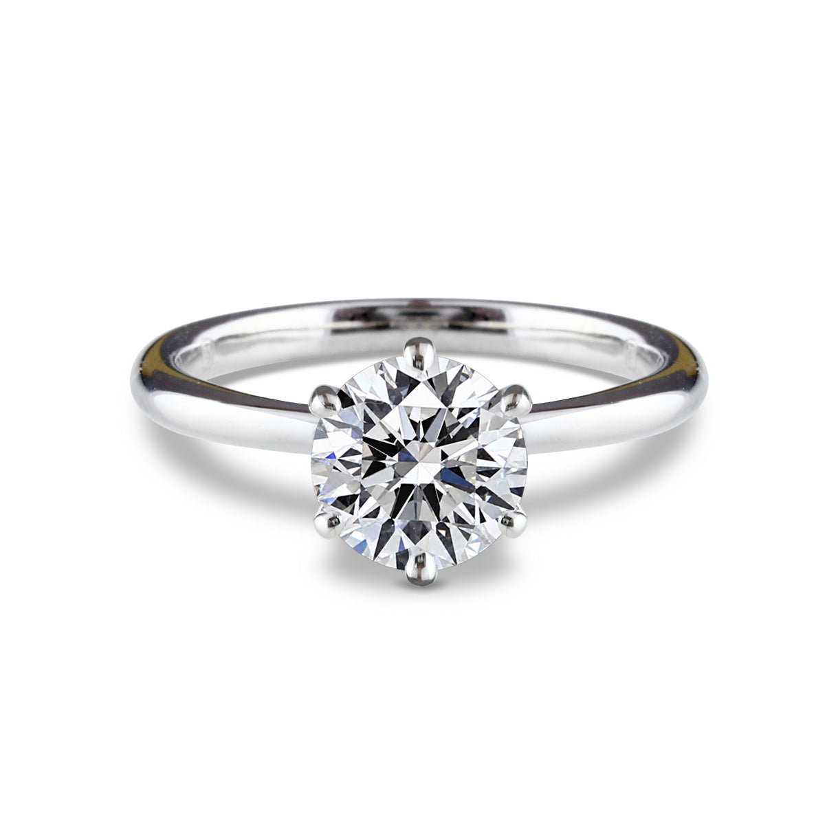 Pt900／K18 1.25ct ラボグロウンダイヤモンド 6本爪 ソリティアリング