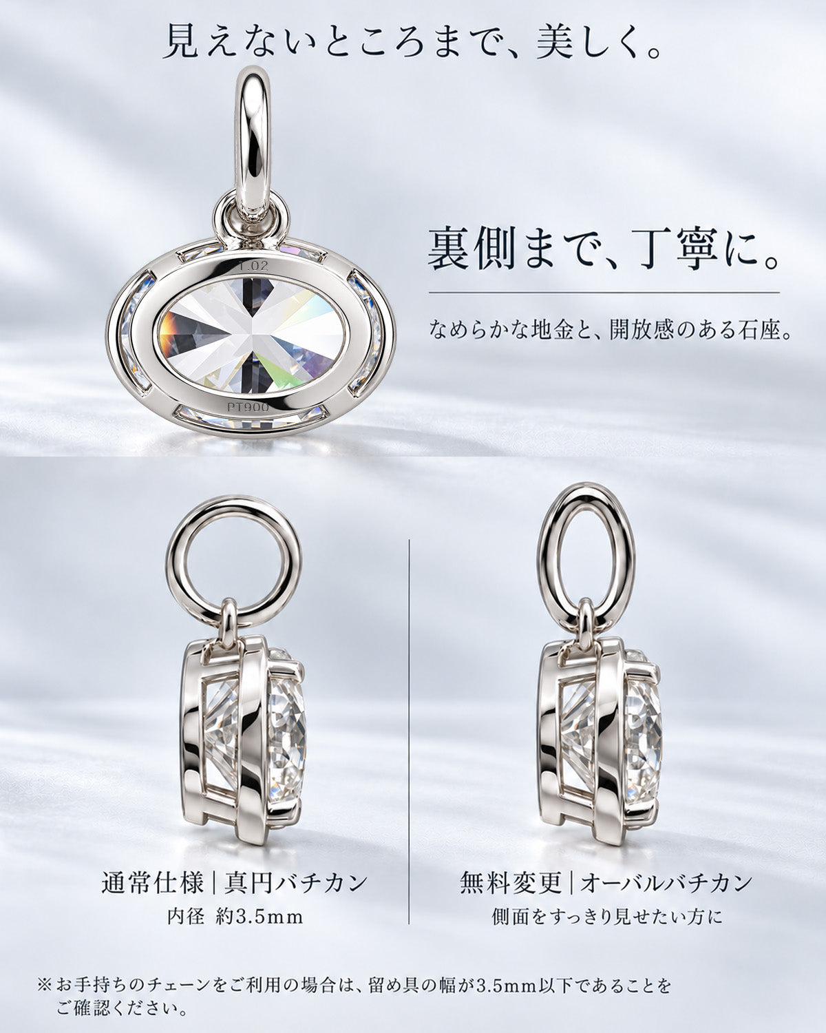 バチカンの形状と内径約3.5mm