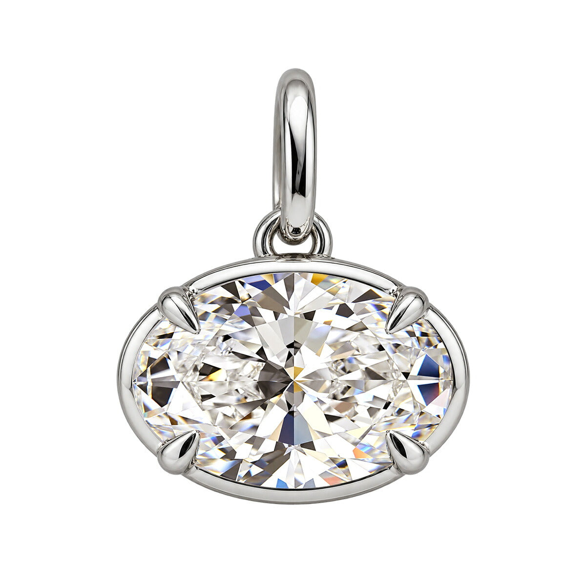1ct オーバル EAST-WEST ラボグロウンダイヤモンド ペンダントトップ プラチナ