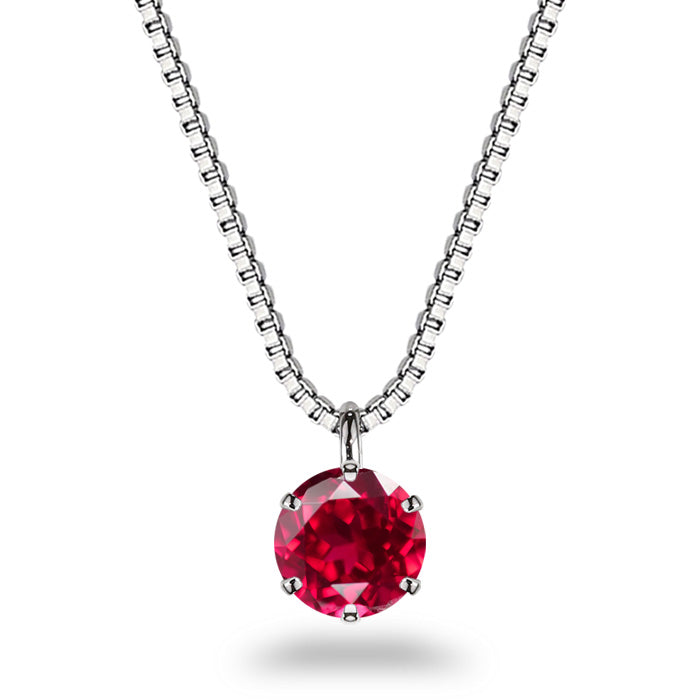 0.5ct ラボグロウンルビー Pt900／Pt850 ネックレス 白背景