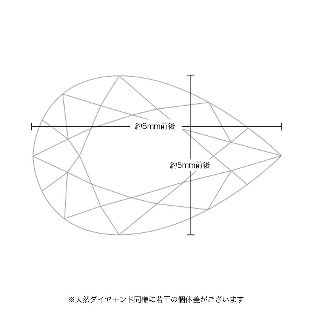 1ct ペアシェイプカット 仕様・サイズ