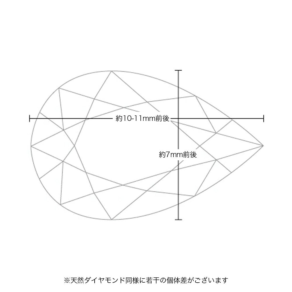 2ct ペアシェイプカット 仕様・サイズ
