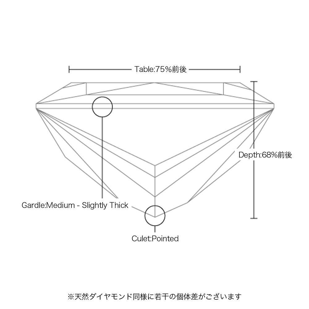 1ct プリンセスカット 仕様・サイズ