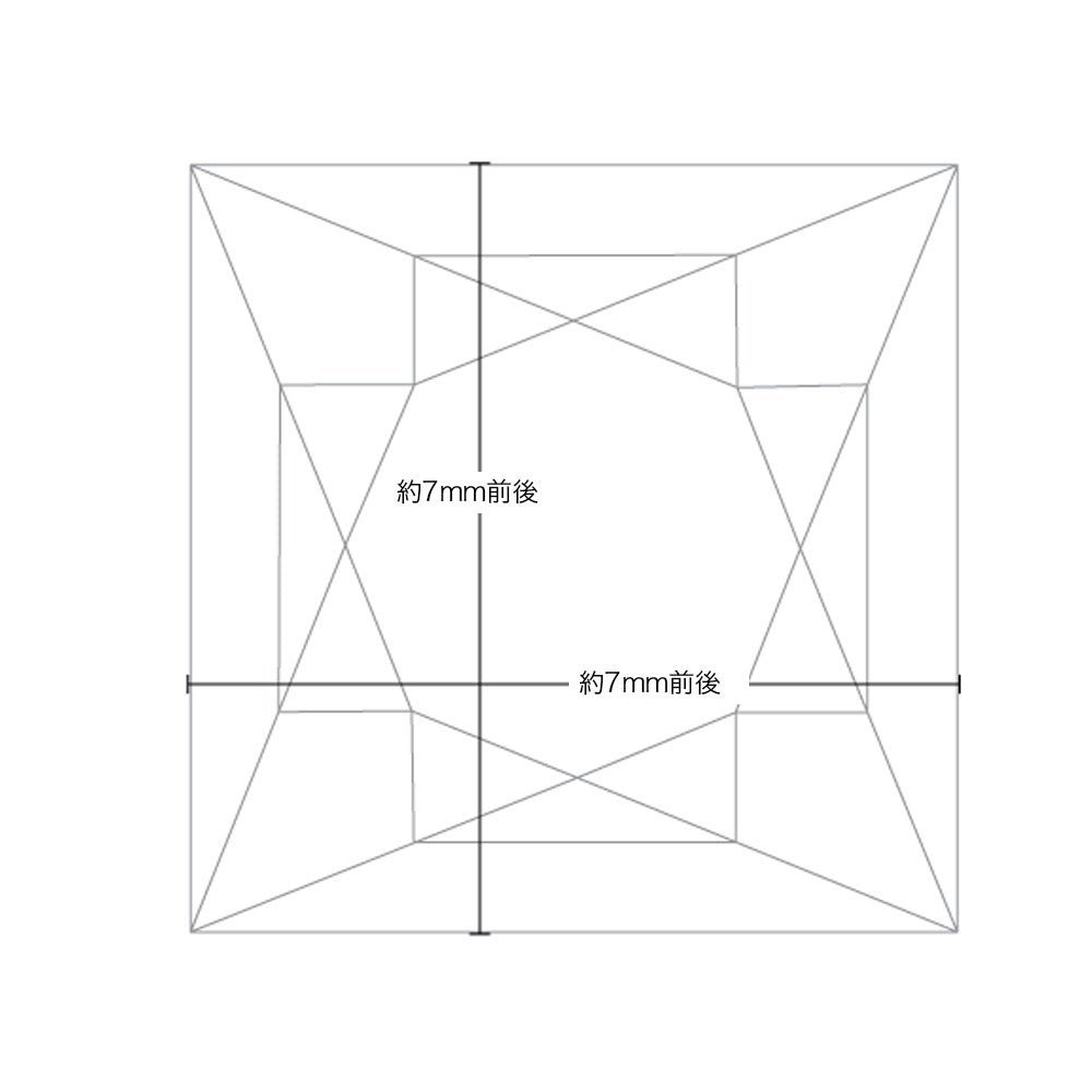 2ct プリンセスカット 仕様・サイズ