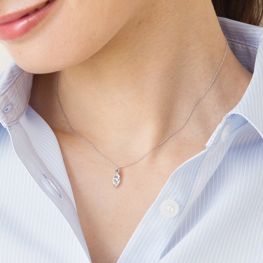 0.5ct・1ct マーキスカット ラボグロウンダイヤモンド 一粒ネックレス