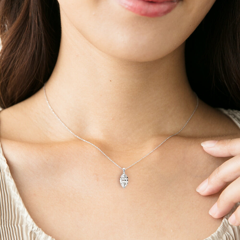 0.5ct・1ct マーキスカット ラボグロウンダイヤモンド 一粒ネックレス