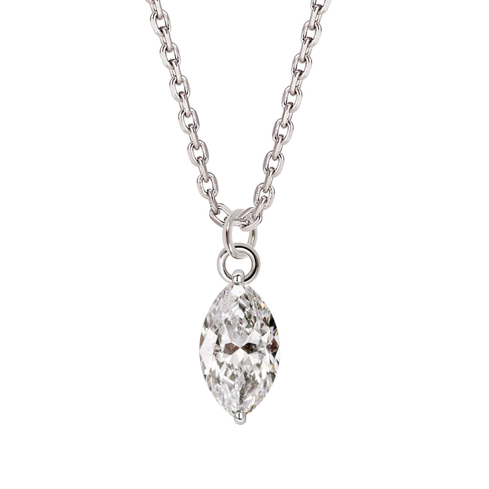 0.5ct・1ct マーキスカット ラボグロウンダイヤモンド 一粒ネックレス