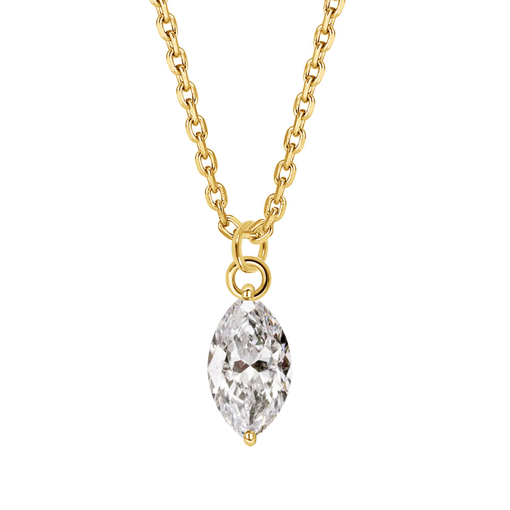 0.5ct・1ct マーキスカット ラボグロウンダイヤモンド 一粒ネックレス