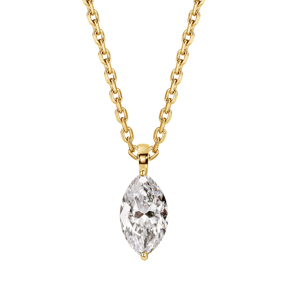 0.5ct・1ct マーキスカット ラボグロウンダイヤモンド 一粒ネックレス