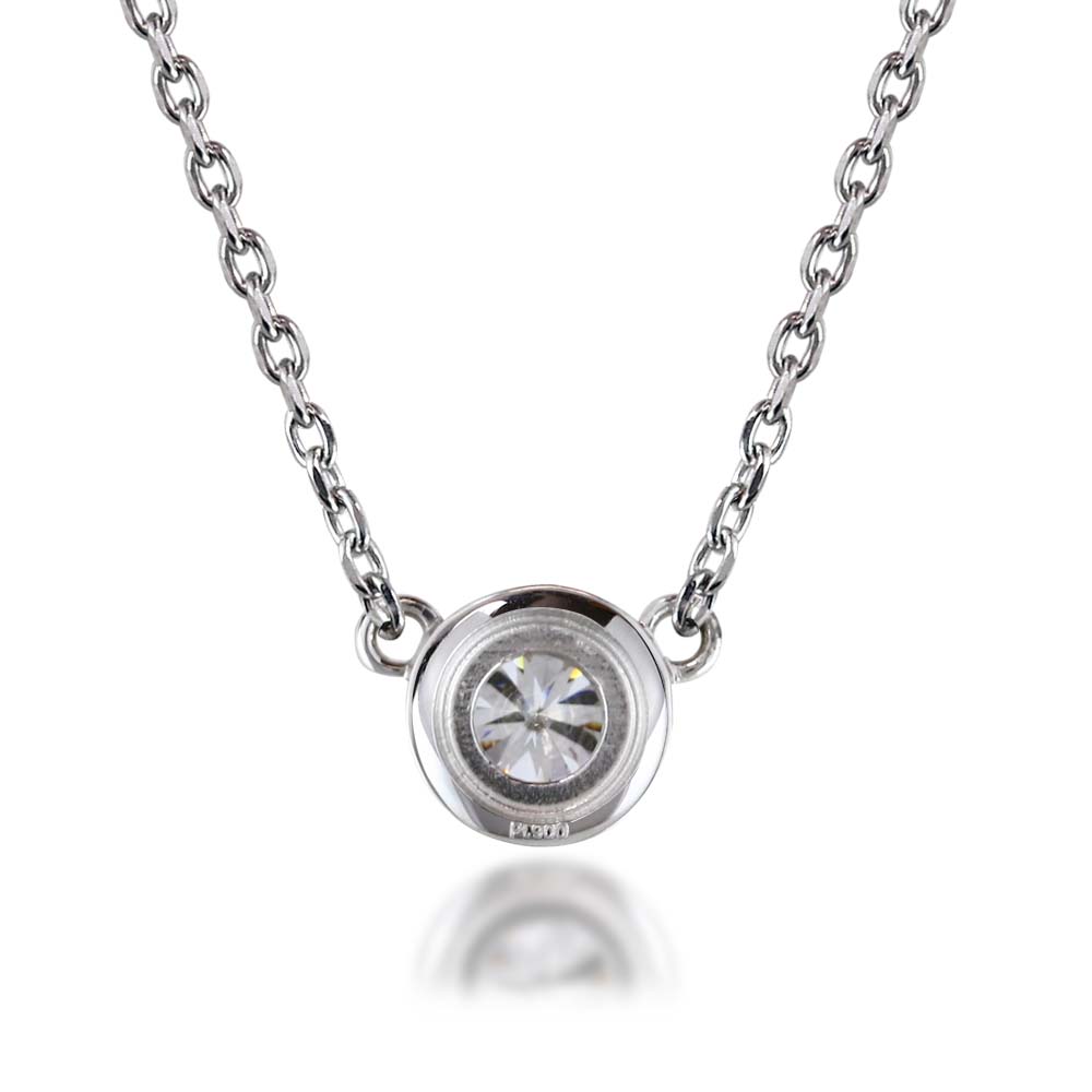 Pt900 モアサナイト ベゼルネックレス｜0.3ct・0.5ct・1ct 商品詳細・サイズ