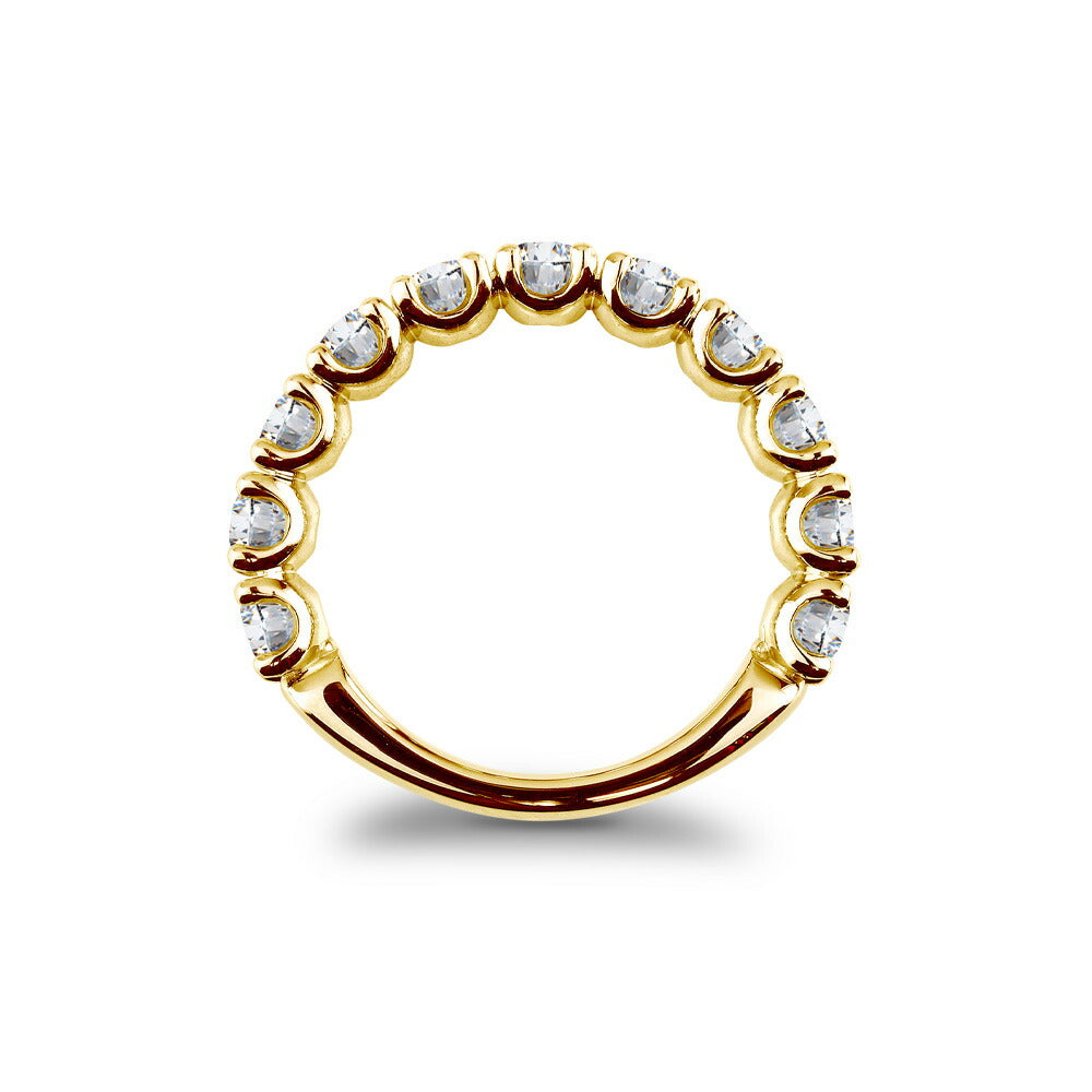 Pt900／K18 1.32ct モアサナイト 3/4エタニティリング 白背景の商品画像