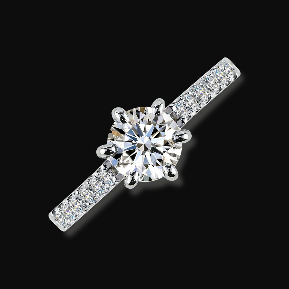 Pt900／K18 0.5ct モアサナイト サイドストーンリング 商品画像