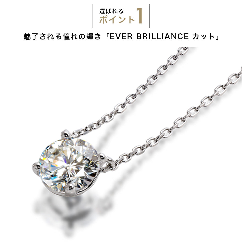 SV925 両吊り CZ一粒ネックレス｜ダイヤ換算0.3ct・0.5ct・1ct相当