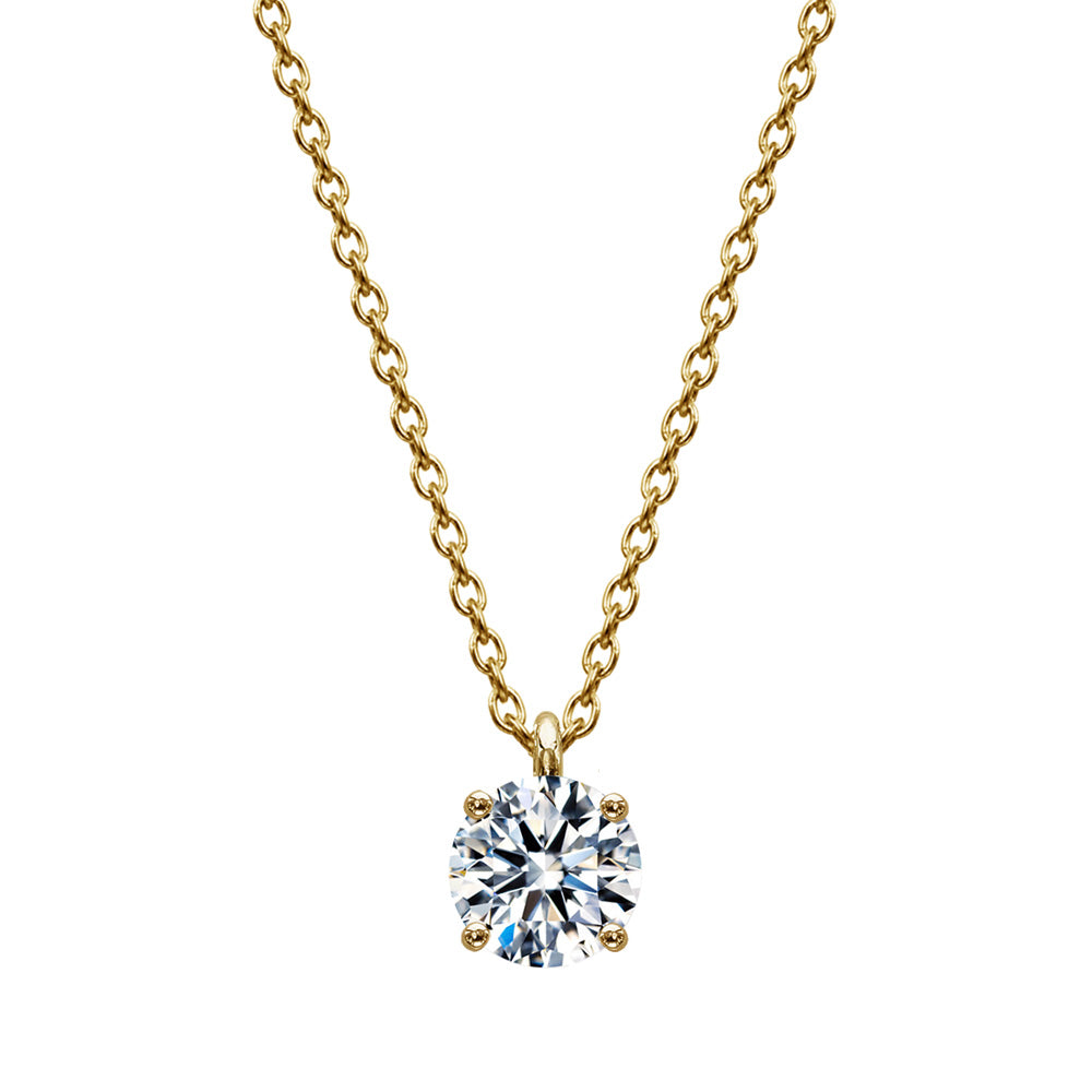 SV925 4本爪 CZ一粒ネックレス｜0.5ct・1ct相当