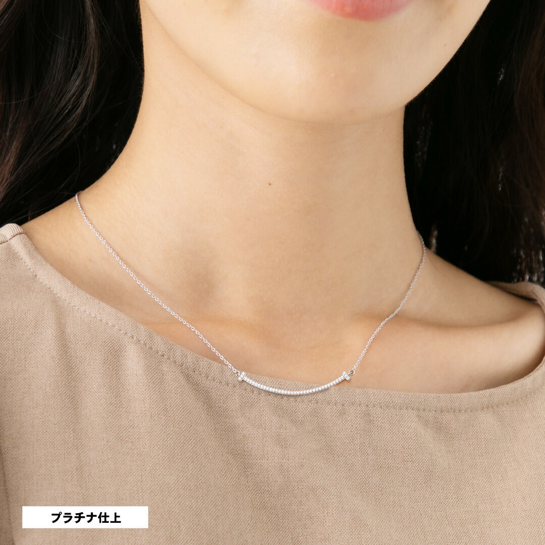 SV925 CZスマイルラインネックレス 着用イメージ